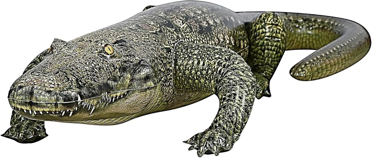 Alligator Inflatable 49" (76" Head to Tail) Long, Green with Armor Imprint
